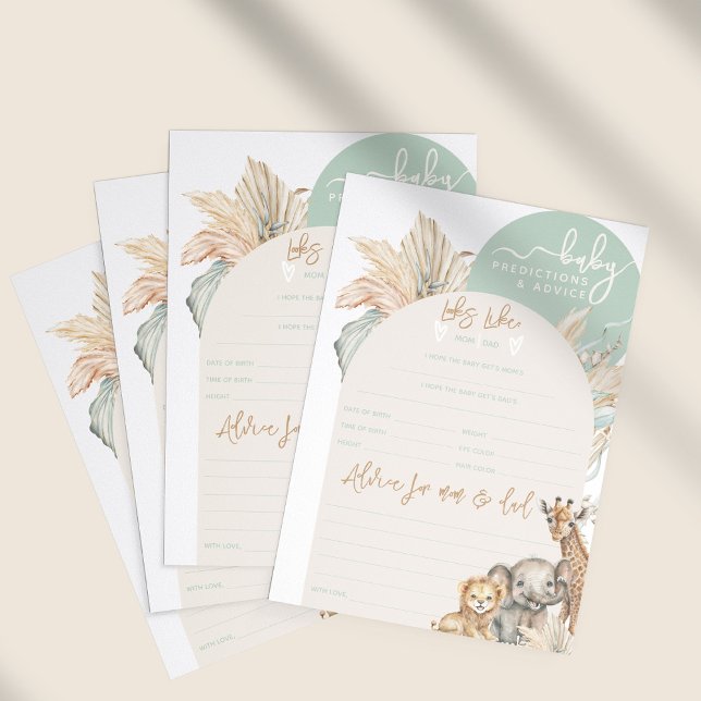 Jogo de predições de Chás de fraldas de boho anima (Criador carregado)