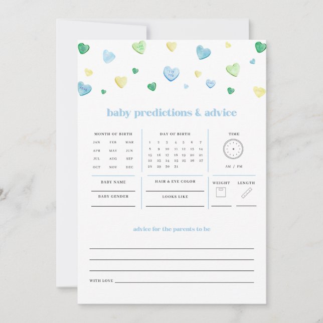 Jogo de Previsão de Bebê do Namorados Swetheart (Frente)