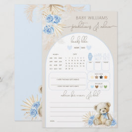 Jogo de previsão do Chá de fraldas Azul do Urso Te