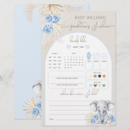 Jogo de previsão do Chá de fraldas Safari do Elefa