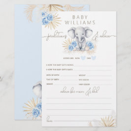 Jogo de previsão do Chá de fraldas Safari Elefante