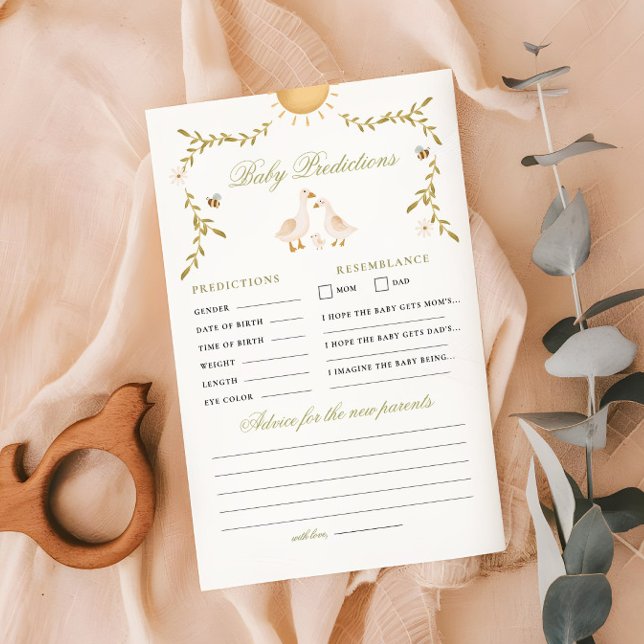 Jogo de previsão e conselho do Chá de fraldas Goos (Criador carregado)