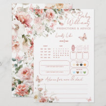 Jogo de Previsão Floral de Bebê Rosa-Borboleta