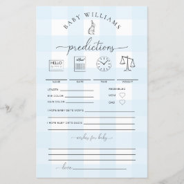 Jogo de Previsões Bebidas Coelhinhas Azul Gingham