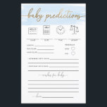 Jogo de Previsões de Bebê com Cores Azuis<br><div class="desc">Este jogo apresenta um clássico design de aquarela. O cabeçalho do script é uma imagem que não pode ser editada. Todo o outro texto é totalmente editável. Para personalização mais avançada deste design,  basta selecionar o botão "Personalizar" acima.</div>