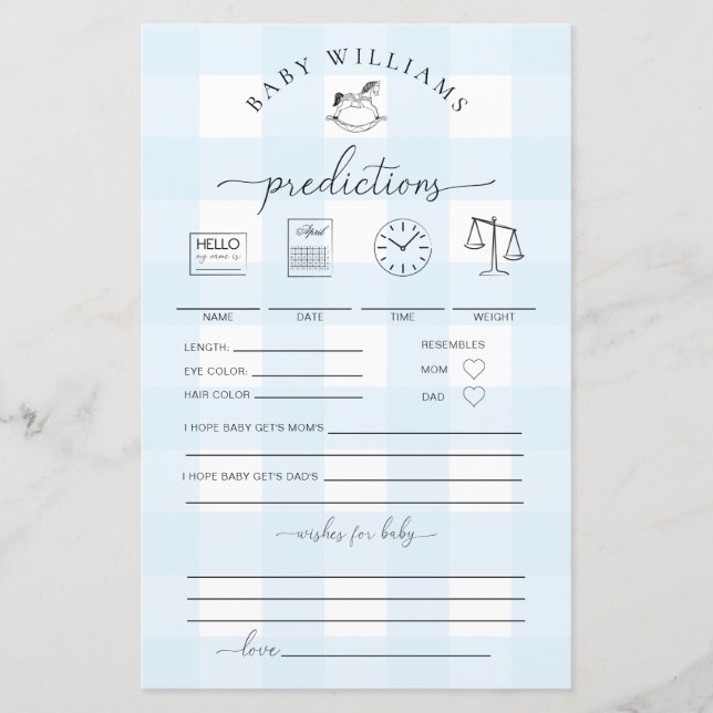 Jogo de Previsões de Bebê de Cavalo Rochoso Blue G (Frente)