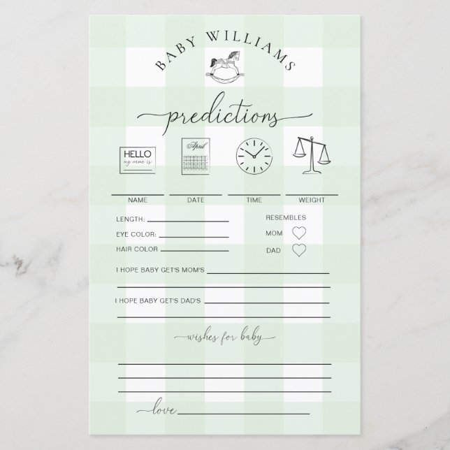 Jogo de Previsões de Bebê de Cavalo Rocking em Gin (Frente)