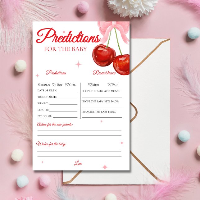 Jogo de previsões de Chá de fraldas de cereja únic (Criador carregado)