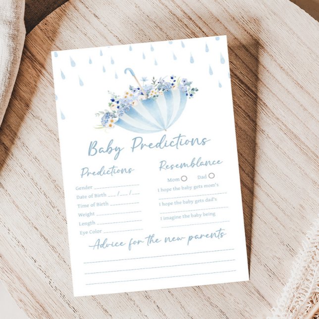 Jogo de Previsões de Chuvas de Flores de Abril e M (April Shower Bring May Flowers Baby Shower Game)