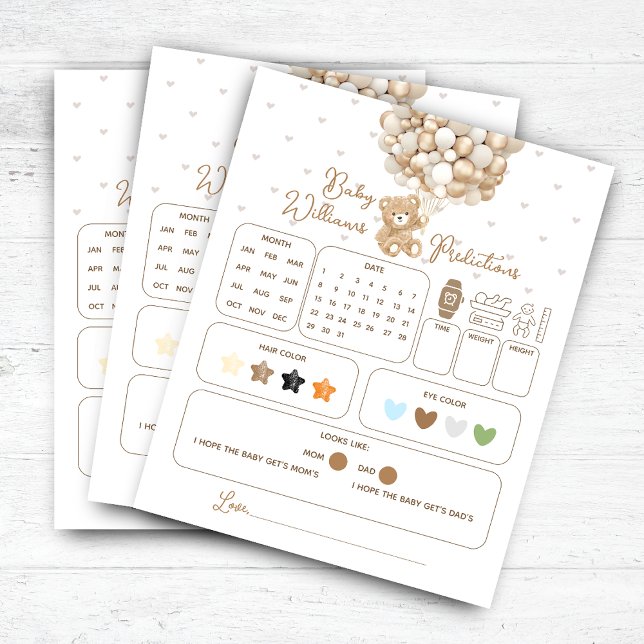 Jogo de Previsões do Chá de fraldas do Balão do Ur (Criador carregado)