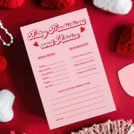 Jogo de previsões do Chá de fraldas Rosa Vermelho