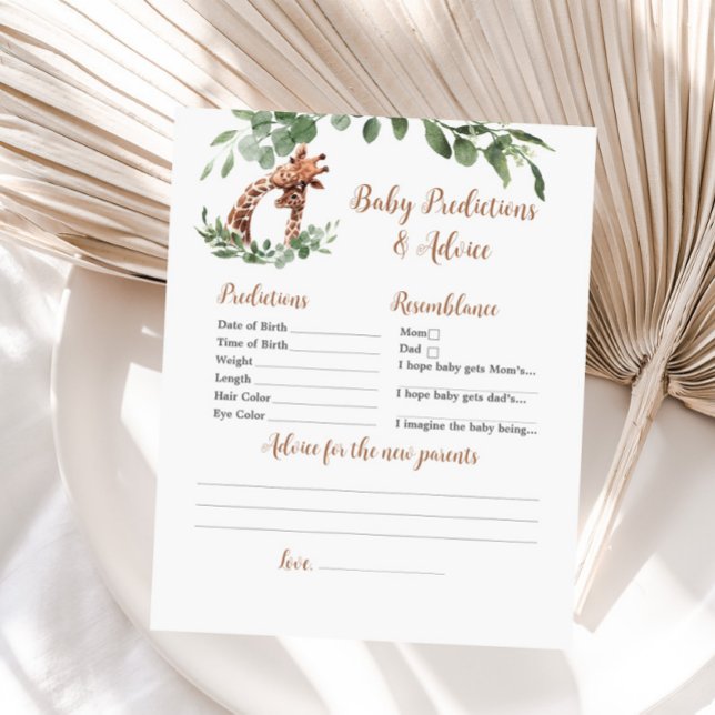 Jogo de previsões e conselhos para bebê Girafa (Criador carregado)