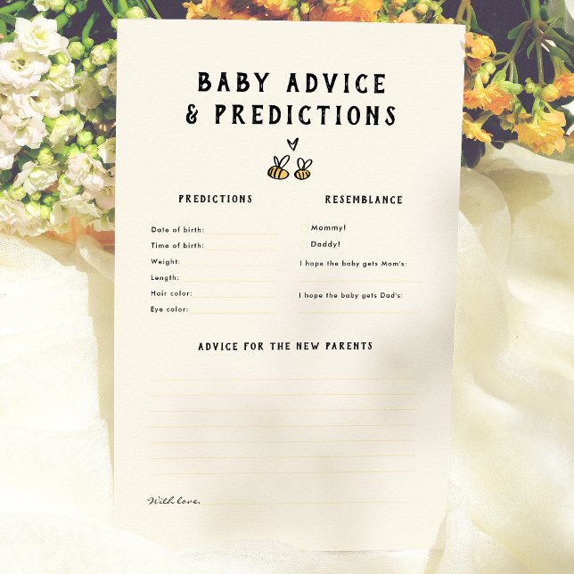 Jogo de Previsões e Conselhos para Bebê Rustic Bee (Criador carregado)