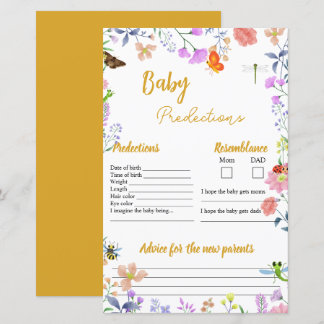 Jogo de previsões para baby shower Little Love Bug