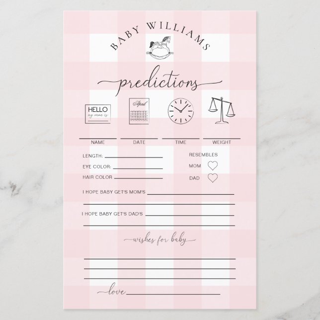 Jogo de Previsões para Bebê com Cavalo de Balanço  (Frente)