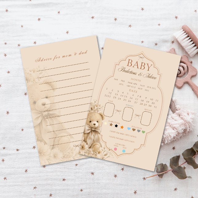 Jogo de Previsões para Bebê Urso Teddy Bege Elegan (Criador carregado)
