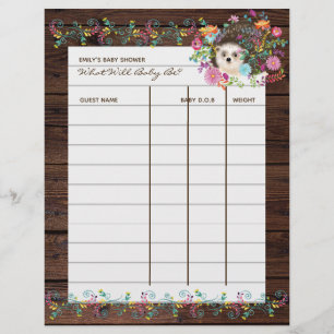 Jogo de Previsões para Chá de Bebê - Flores de Our