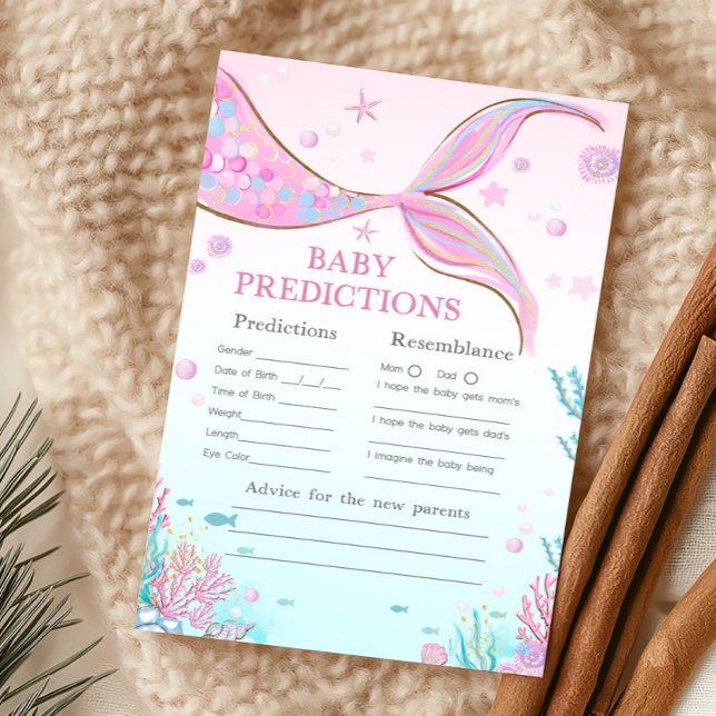 Jogo de Previsões para Chás de Bebê com Tema de Se (Under the Sea Baby Shower Baby Predictions Game)