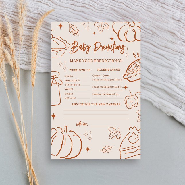 Jogo de Previsões para o Bebê no Chá de Bebê Littl (Little Cutie Pie Baby Shower Baby Predictions )