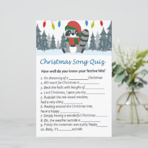 Jogo de quiz de música de natal de guaxinim