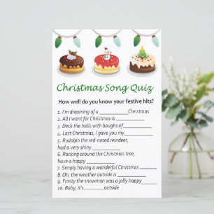 jogo de quiz de música de Natal do bolo de Natal