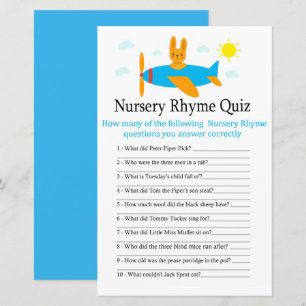 Jogo de quiz de Rima Infantil de Aeronave de Brinq
