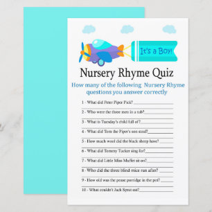 Jogo de quiz de rima infantil de Aeronave de Brinq