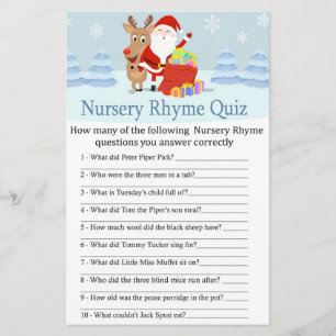 Jogo de quiz de rima infantil de Papai Noel, Rudol