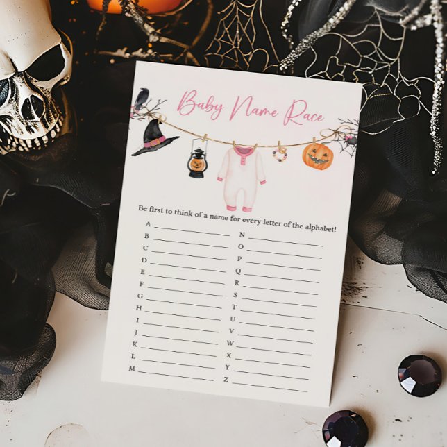 Jogo de Raça do Nome do Bebê do Pequeno Boo-Hallow (Halloween Baby Clothes Baby Shower Baby Name Race Game)