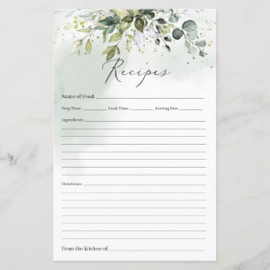 Jogo de receita de ouro foliar Boho Eucalyptus ver