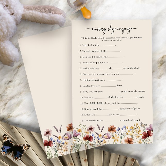 Jogo de Rimas Infantis (Boho Floral Nursery Rhyme Game by Painted Paperie
)