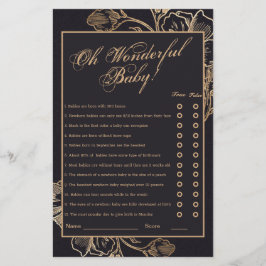 Jogo de Showe Bridal do Acordo Floral Dourado Metá