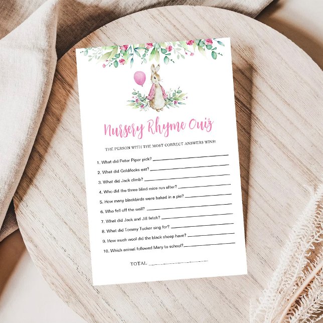Jogo de Teste de Rhyme Rursery de Peter Rabbit (Criador carregado)