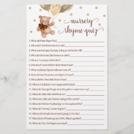 Jogo de Teste Rhyme Rursery Bear