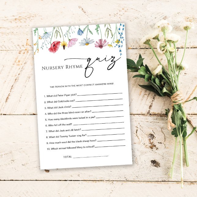 Jogo de Teste Rhyme Rursery de Flores Selvagens (Criador carregado)
