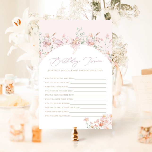 Jogo de Trivia de Aniversário Rosa das Fadas (Criador carregado)