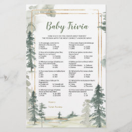 Jogo de Trivia de Bebê Aventura da Floresta Verde