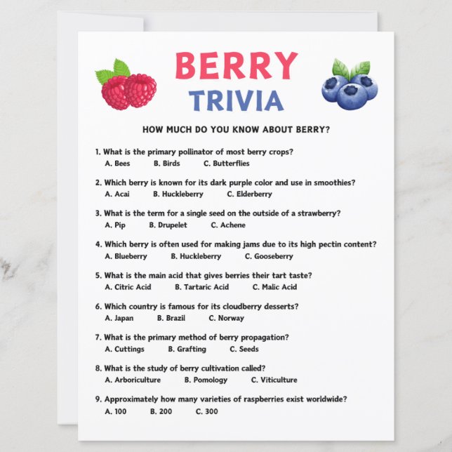 Jogo de Trivia de Berry (Frente)