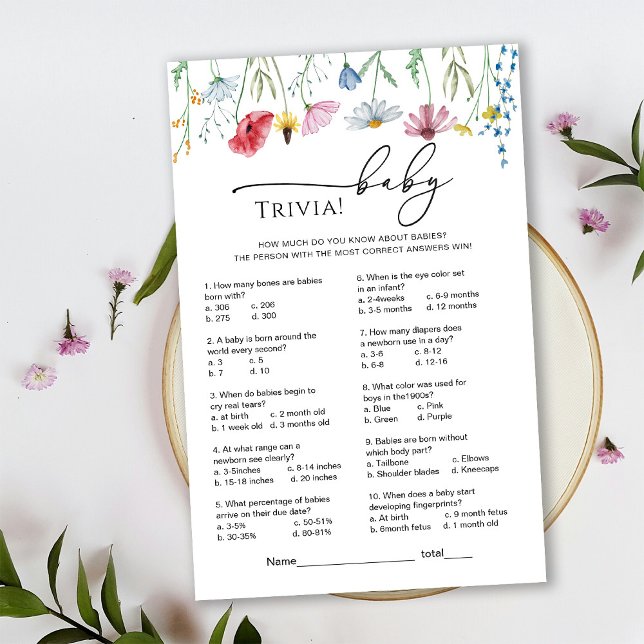 Jogo de Trivia de Flores Silvestres para Chás de B (Criador carregado)