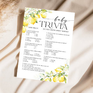 Jogo de Trivia para Bebê no Chá de Bebê Limão Cítr
