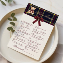 Jogo de Trivia Polo Teddy Bear Xadrez Vermelho Vin