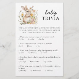 Jogo de um Chá de fraldas: Bebê Trivia