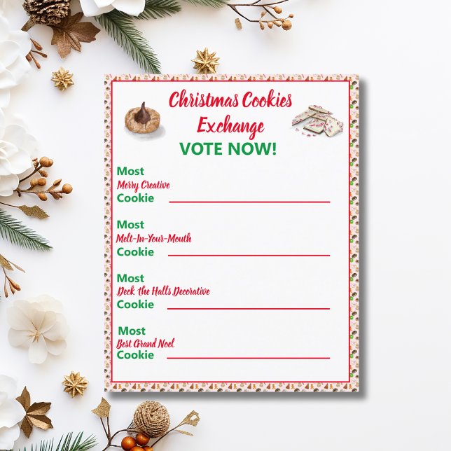 Jogo de Voto de Cookies de Natal com Aquarela (Criador carregado)