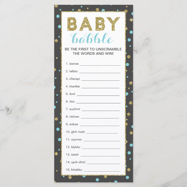 Jogo do Bebê Word Scramble, Dourado Safari, 25 Pac (Frente)