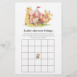 Jogo do Bingo Chá de fraldas de Animais da Florest