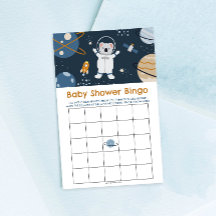 Jogo do Bingo do Chá de fraldas do Espaço Exterior