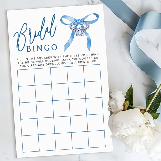 Jogo do Bingo do chá de panela - Algo azul (Bridal Bingo Game )