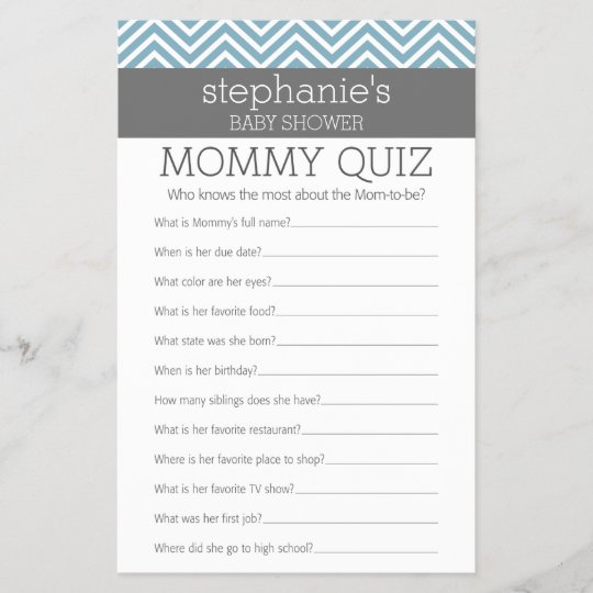 Jogo Do Cha Baby Blue Que Conhece O Melhor Teste Zazzle Com Br