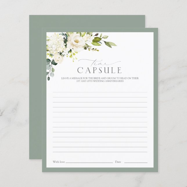 Jogo do Chá da Cápsula Horária Verde da Cinza Bran (Frente/Verso)