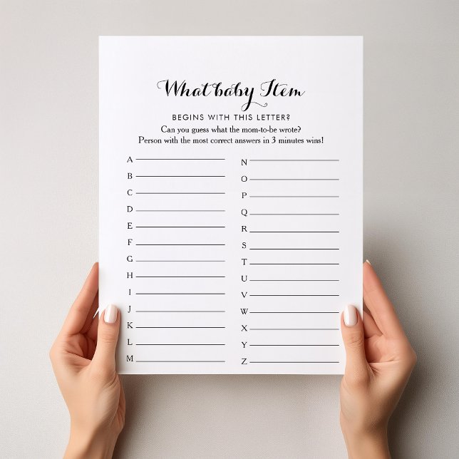 Jogo do Chá de fraldas ABC com Caligrafia Moderna (Criador carregado)